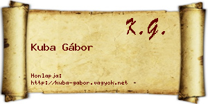 Kuba Gábor névjegykártya